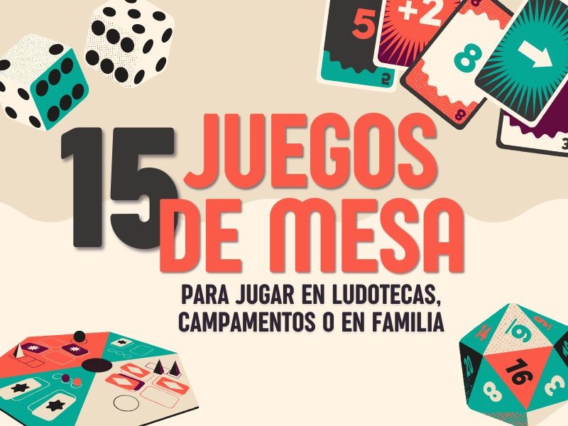 Imagen de portada con distintos elementos de juegos de mesa y el título