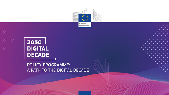 cartel del Programa Europeo "Itinerario hacia la Década Digital de 2030"