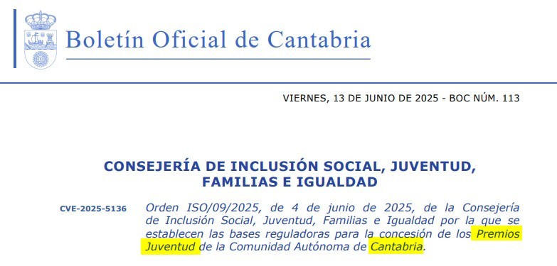 Premios Juventud de Cantabria