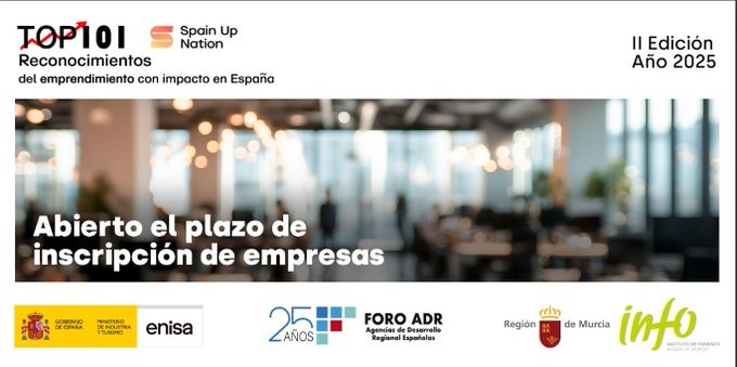 cartel promocional con texto "abierto el plazo de inscripción de empresas" y logos institucionales