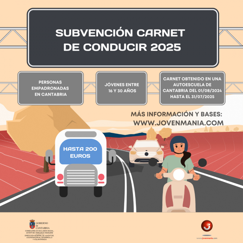 Subvención para la obtención de carnets de conducir 2025 200€