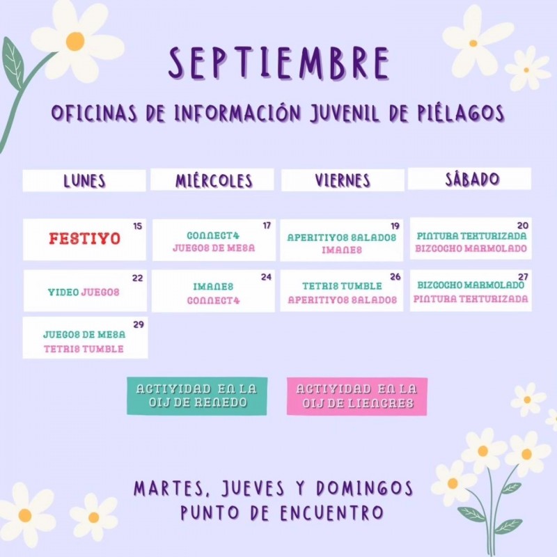 programación de septiembre de Piélagos