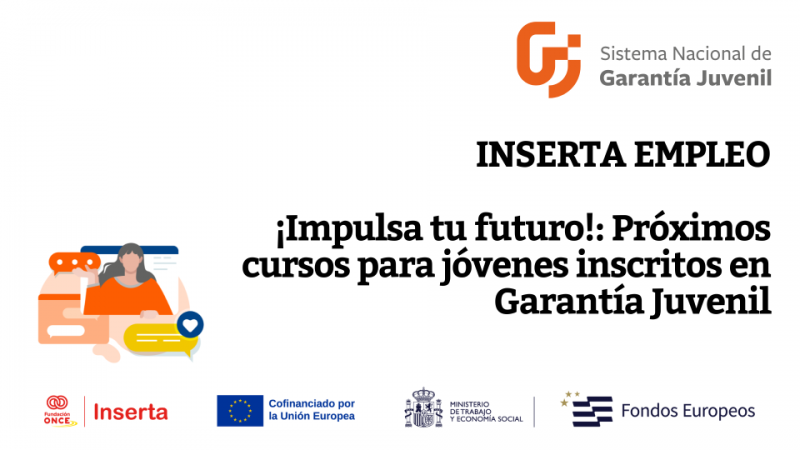 Cartel del programa de formación Inserta tu futuro laboral con Inserta Empleo