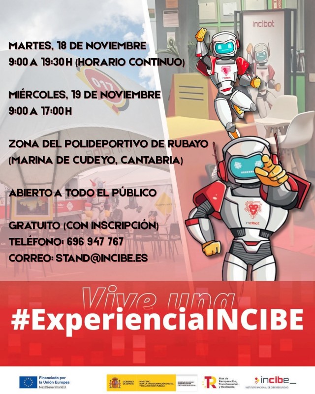 Cartel promocional de la actividad de INCIBE
