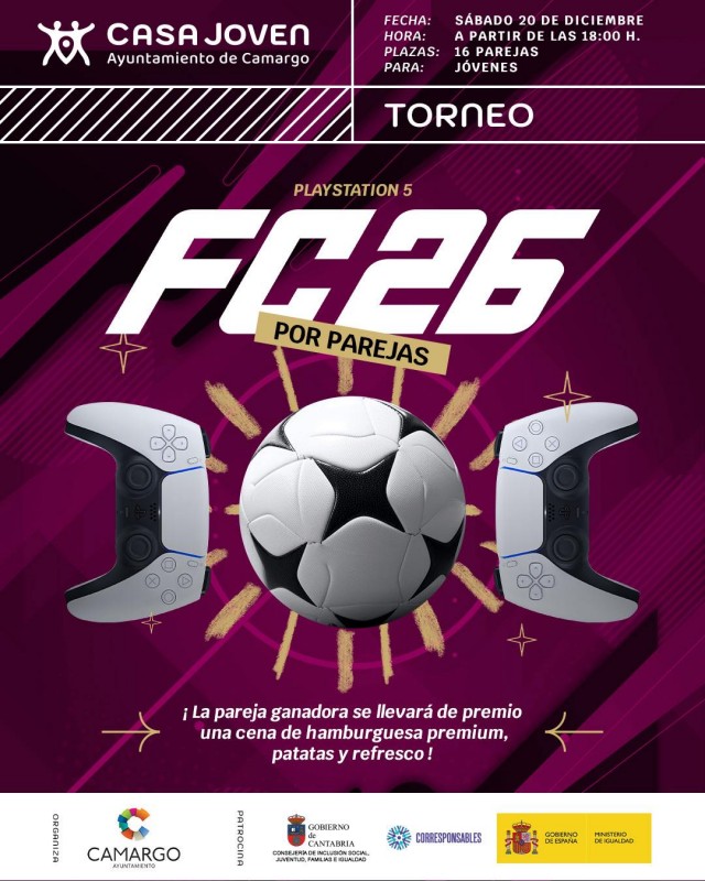 cartel promocional de la actividad: playstation 5 FC26