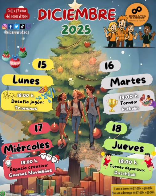 cartel promocional de actividades de la semana