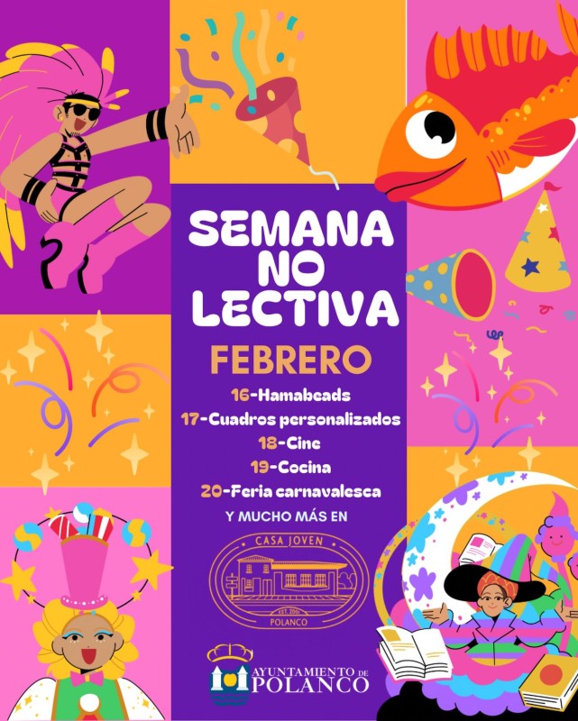 Cartel de la programación de Polanco para la semana de carnavales