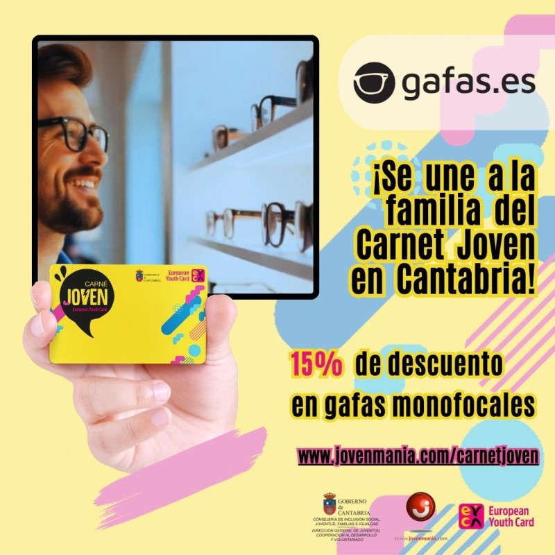 "GAFAS.ES" se suma a las ventajas del Carnet Joven Europeo en Cantabria