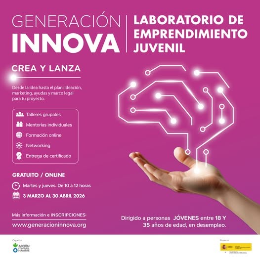 Cartel del programa GENERACI&Oacute;N INNOVA: LABORATORIO DE EMPRENDIMIENTO JUVENIL