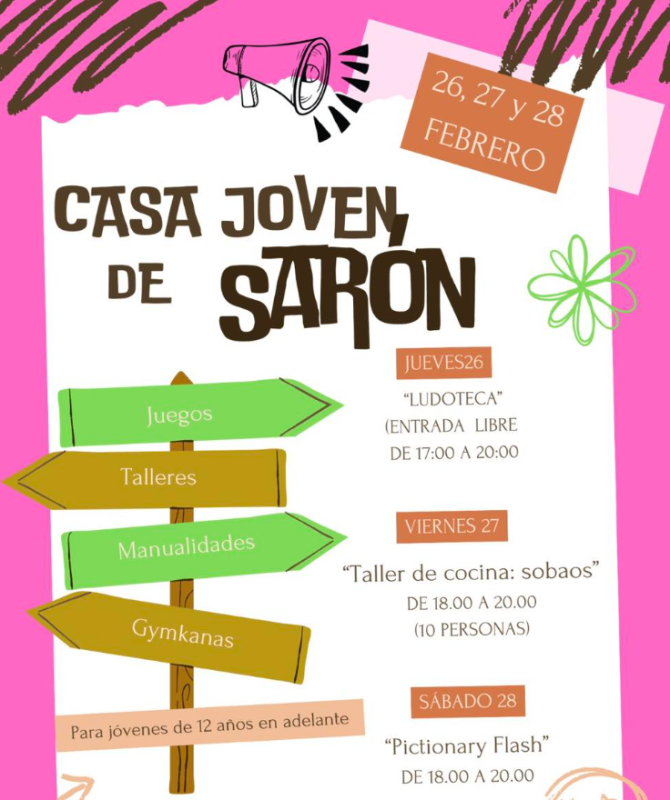 cartel completo de actividades en Sar&oacute;n