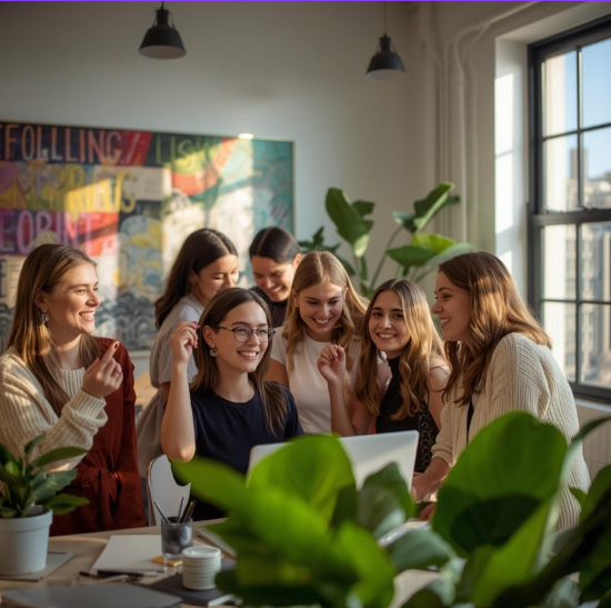 Imagen de mujeres j&oacute;venes trabajando. M&aacute;s de 10 millones de mujeres trabajadoras, suponen ya el 47,3% del total de afiliados