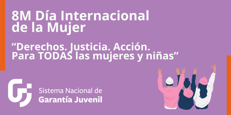 Cartel promocional del programa morado con texto blanco 