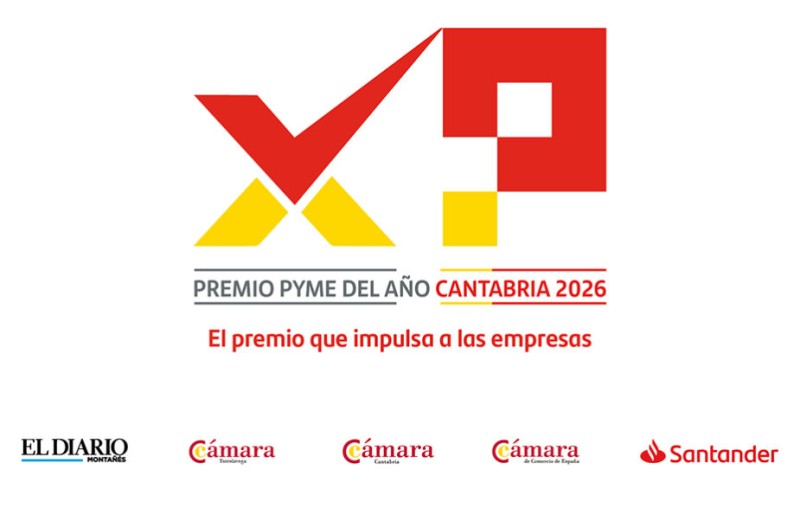 cartel promocional en rojos y amarillo sobre blanco con logos de las cámaras, banco y diario