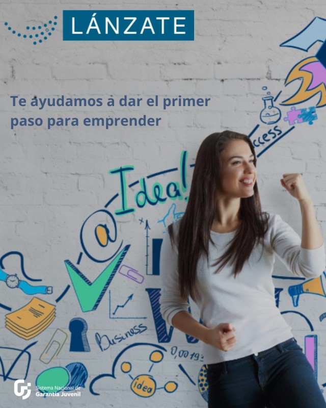 Cartel de la plataforma LÁNZATE, Crea e impulsa tu propia empresa con impacto social