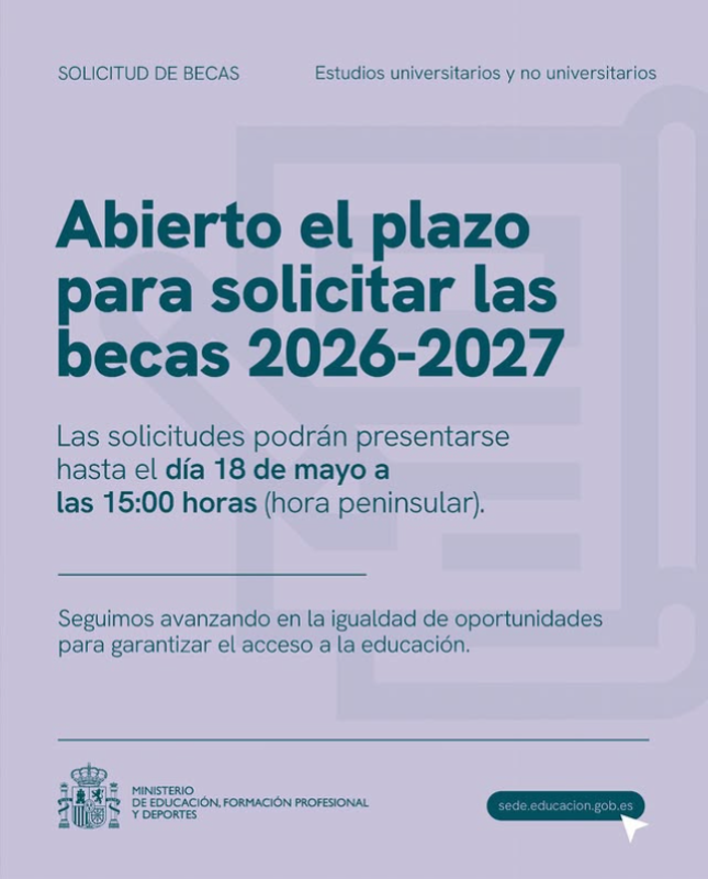 Cartel Beca de estudios MEC 26-27