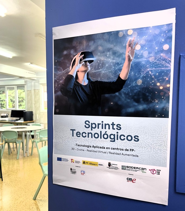 Cartel de la primera convocatoria de los Sprint Tecnológicos: impulsando vocaciones científico-tecnológicas, fomentando el espíritu emprendedor. 