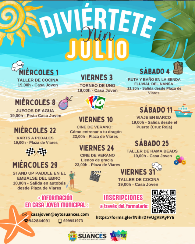 Cartel de la programaci&oacute;n de Suances para julio