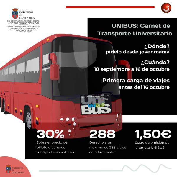 Tarjeta descuento en el Transporte Universitario UNIBUS 2023/24