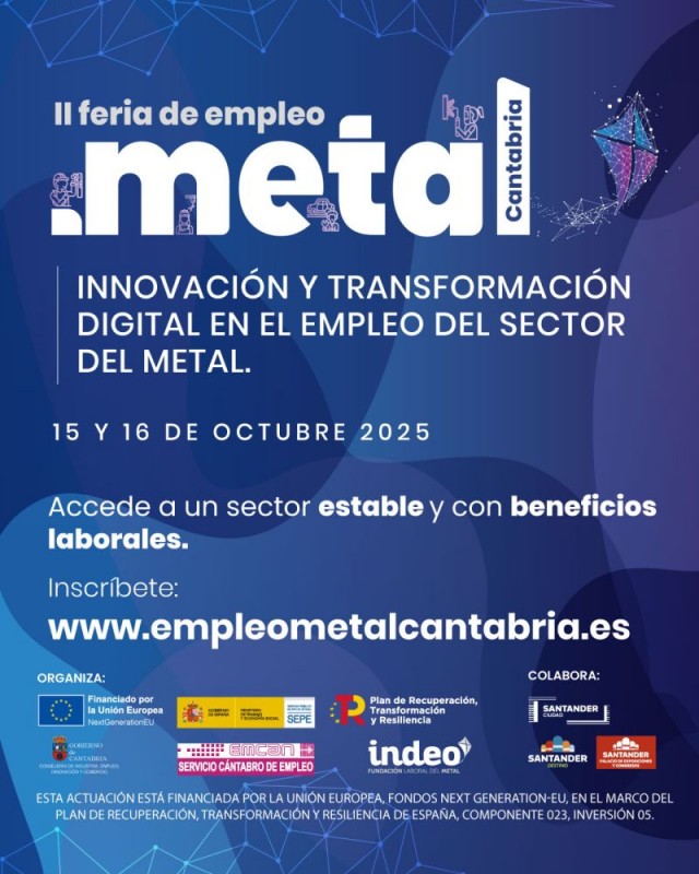 Cartel de la II Feria de Empleo del sector Metal de Cantabria