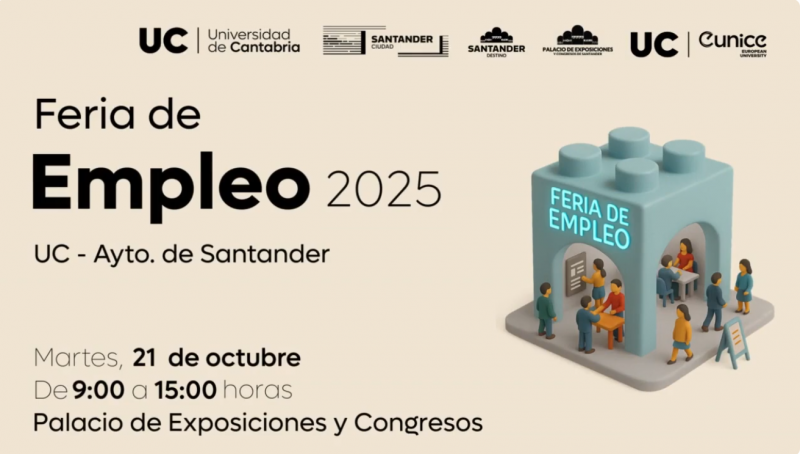 Cartel de La Feria de Empleo de Santander 2025, se celebrará el 21 de octubre de 2025