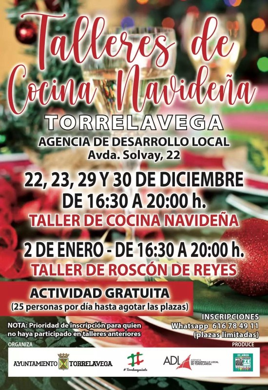 cartel promocional de talleres navideños