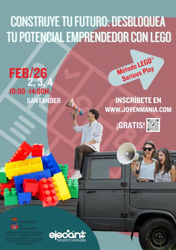 Cartel del curso "Construye tu futuro:  Desbloquea tu potencial emprendedor con Lego"
