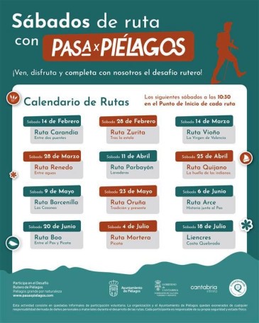 cartel con programación completa de Piélagos en Ruta