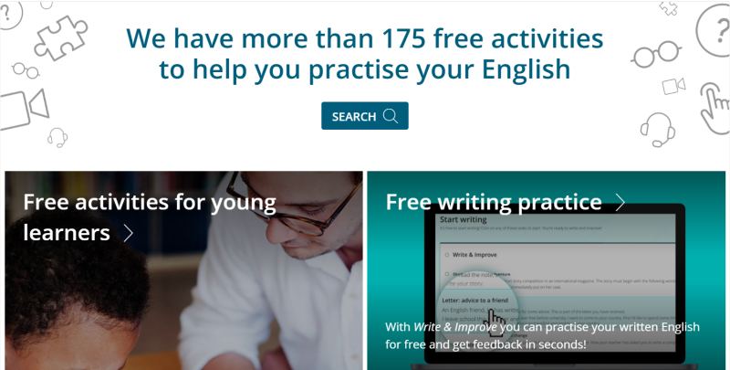 portada de la web de los cursos de inglés de la Univ. de Cambridge