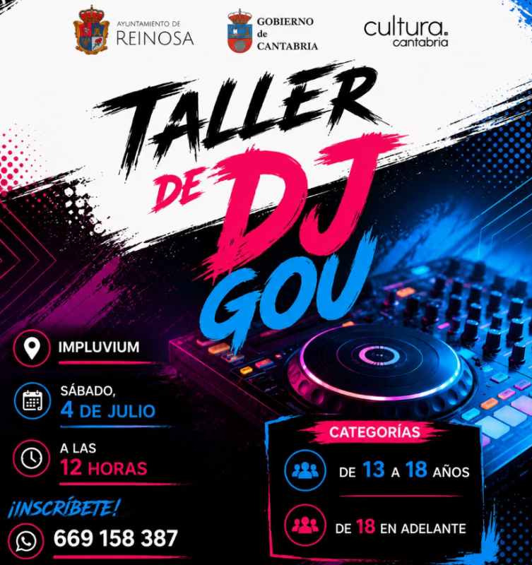 cartel taller de dj en Reinosa