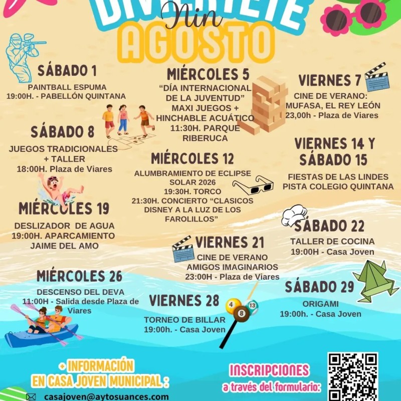 Nueva programación «Diviértete NiN» para el mes de agosto
