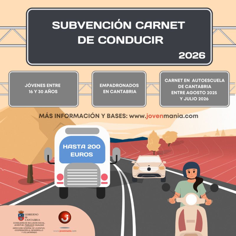 Subvención carnets de conducir 2026