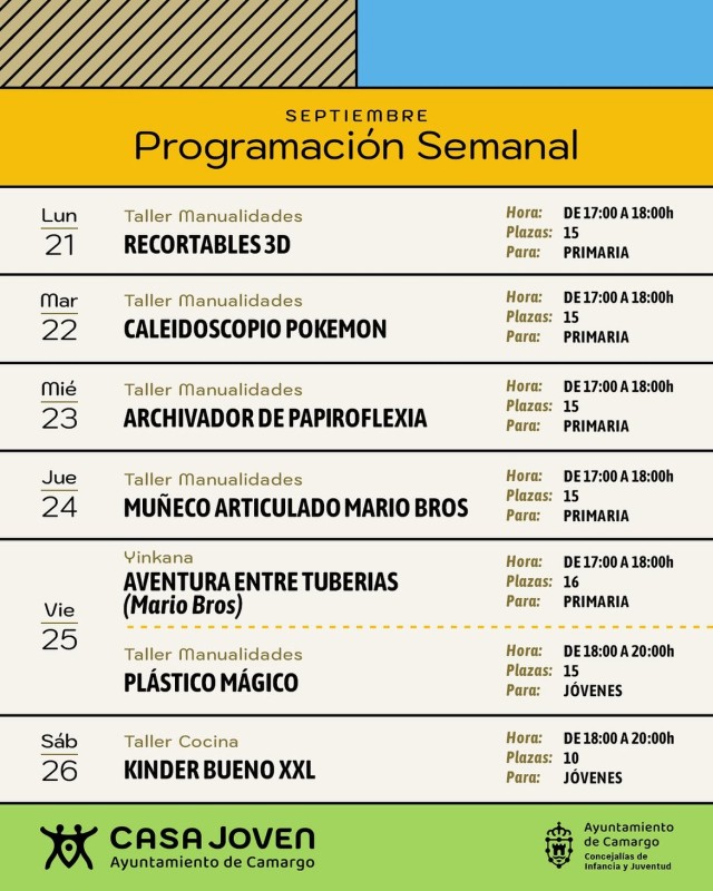 camargo programacion semanal septiembre