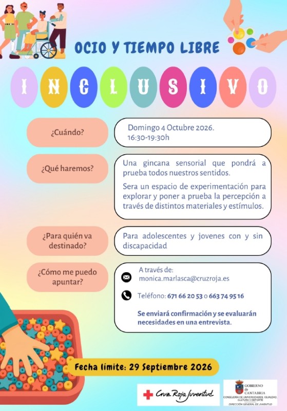 cartel gincana sensorial de ocio inclusivo