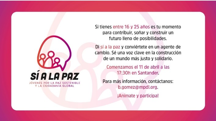 Si a la paz j&oacute;venes del Movimiento por la Paz Cantabria
