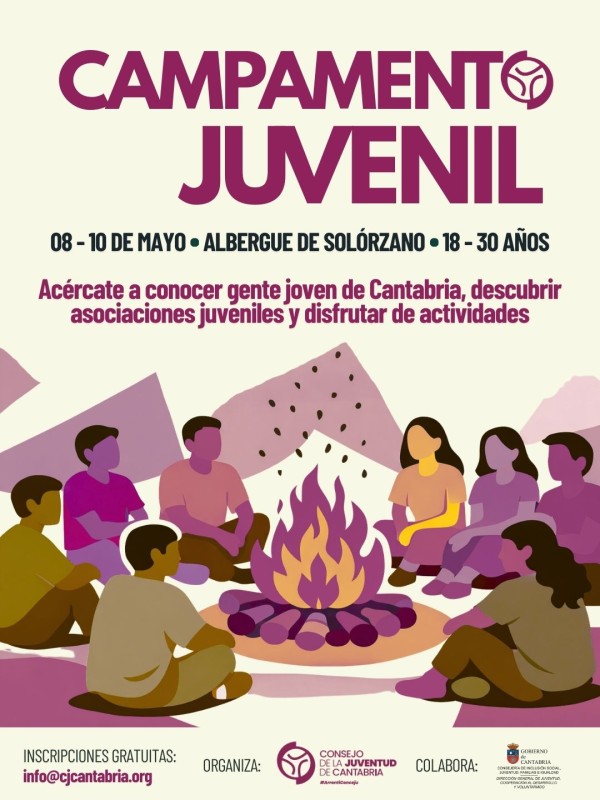 cartel del Campamento Juvenil del Consejo de la Juventud de Cantabria