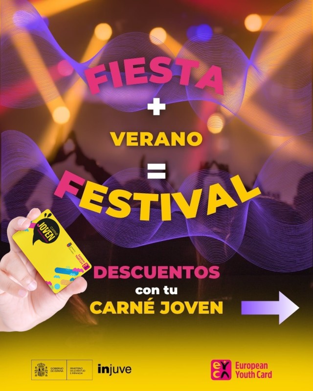 fiesta + verano descuentos festivales carnet joven