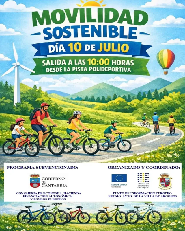 imagen promocional del plan de movilidad sostenible en bici en Argo&ntilde;os