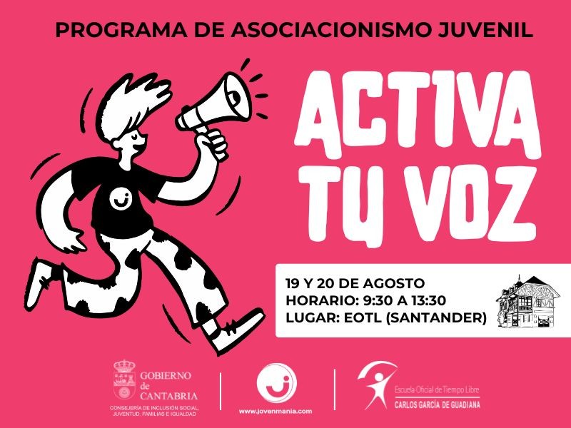 Personaje con altavoz, imagen del programa Activa tu voz