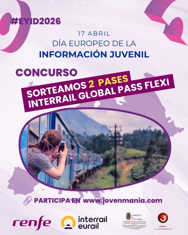 Día de la Información Juvenil 2026 sorteamos Dos pases Interrail