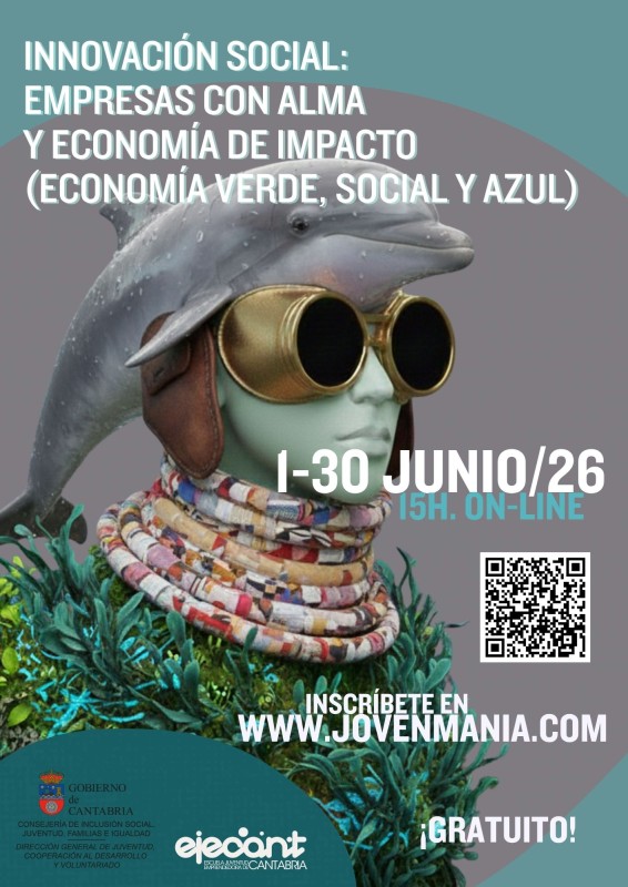 Cartel: Curso On-line de "Innovación Social: Empresas con Alma. Economía Verde, Social y Azul"