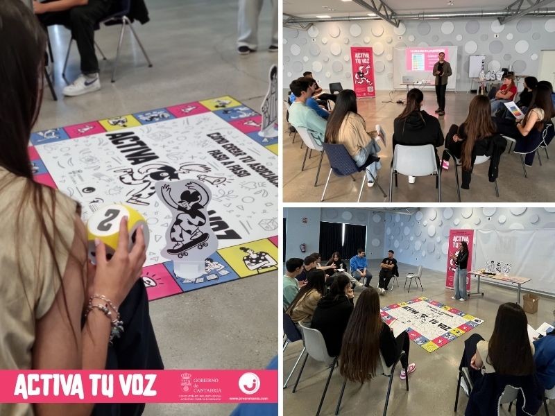 Imágenes del grupo de participantes en la primera sesión del programa "Activa tu voz".