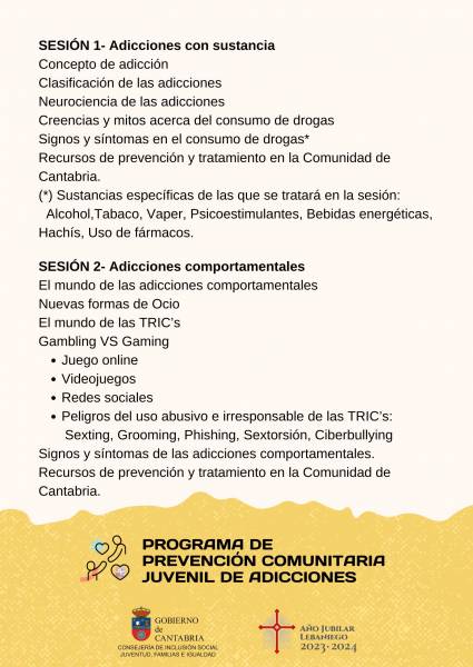 Prevención Comunitaria de Adicciones. Sesiones