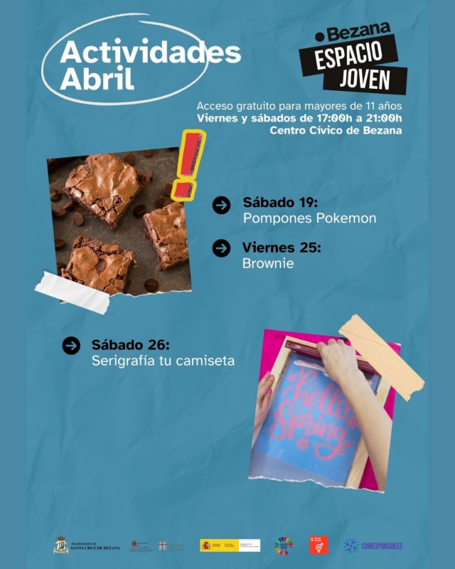 Programa de actividades de abril  para jóvenes en Sta. Cruz de Bezana