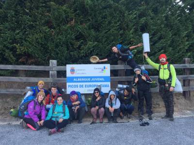 Los participantes en el albergue juvenil Picos de Europa